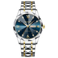 Gem Node Men's Rhinestone Quartz Watch 41mm Blue & Gold