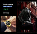 Gem Node Men's Rhinestone Quartz Watch 41mm Blue & Gold